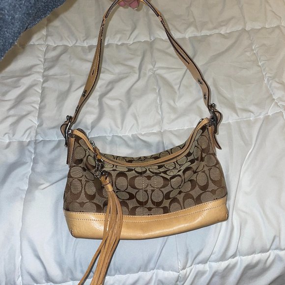 Original COACH Tan/Brown Monogram Purse - Picture 3 of 11